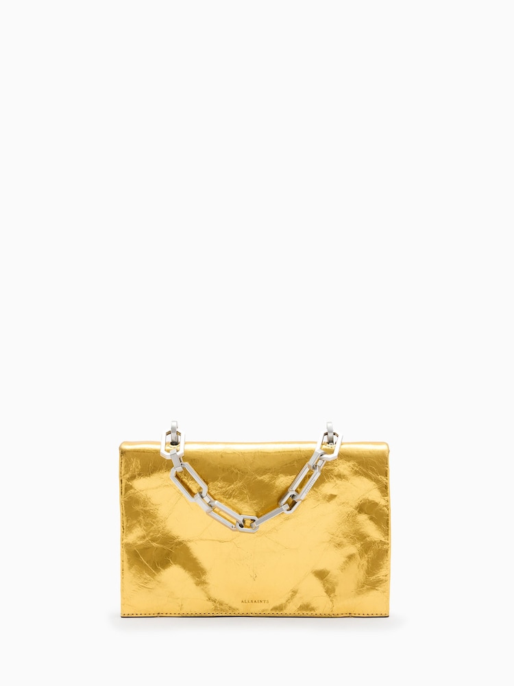 AllSaints Gold Yua Clutch - Image 1 of 6