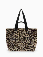 AllSaints Brown Izzy Fuzzy Tote - Image 1 of 6
