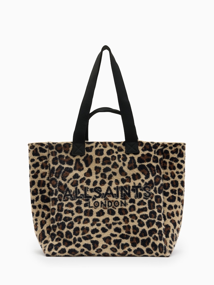 AllSaints Brown Izzy Fuzzy Tote - Image 1 of 6