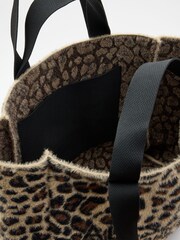 AllSaints Brown Izzy Fuzzy Tote - Image 2 of 6