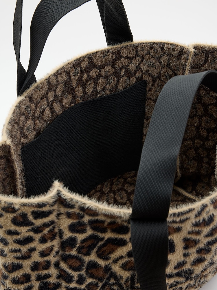 AllSaints Brown Izzy Fuzzy Tote - Image 2 of 6