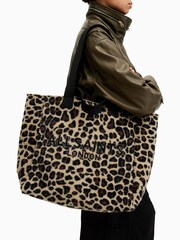 AllSaints Brown Izzy Fuzzy Tote - Image 6 of 6