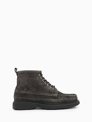 AllSaints Grey Gibbs Moc Suede Boots - Image 1 of 5