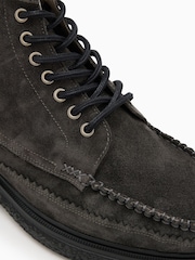 AllSaints Grey Gibbs Moc Suede Boots - Image 5 of 5