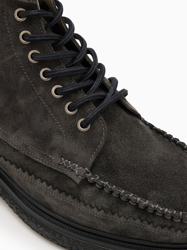 AllSaints Grey Gibbs Moc Suede Boots - Image 5 of 5 AllSaints Grey Gibbs Moc Suede Boots - Image 5 of 5