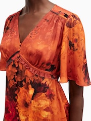 AllSaints Orange Tian Dress - Image 4 of 7