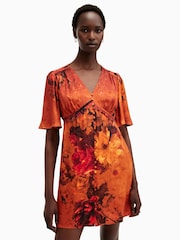 AllSaints Orange Tian Dress - Image 5 of 7