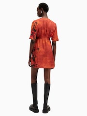 AllSaints Orange Tian Dress - Image 6 of 7