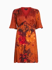AllSaints Orange Tian Dress - Image 7 of 7