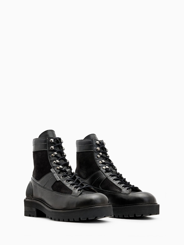 AllSaints Black Hank Cmbt Boots - Image 2 of 5