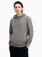 AllSaints Grey Raven 100% Organic Cotton Hoodie - Image 1 of 7