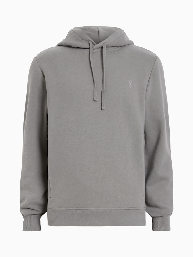 AllSaints Grey Raven 100% Organic Cotton Hoodie - Image 7 of 7