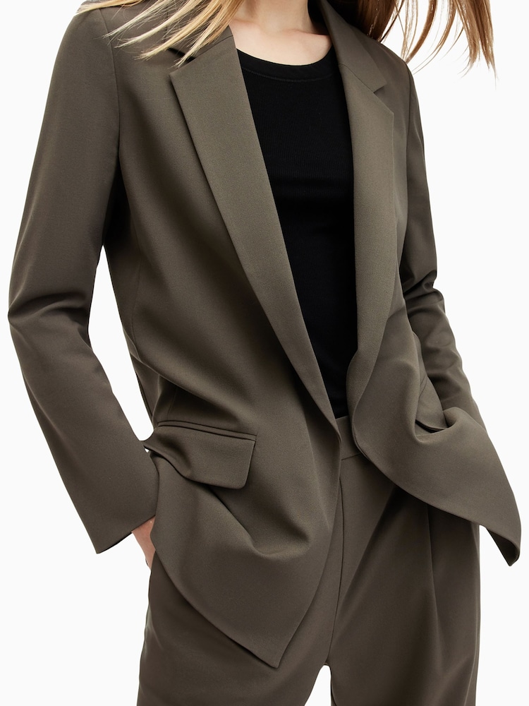 AllSaints Green Aleida Tri Blazer - Image 2 of 9