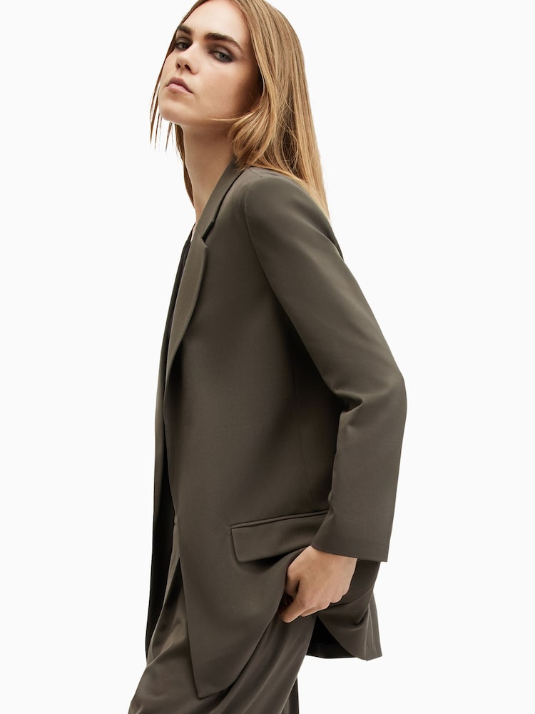 AllSaints Green Aleida Tri Blazer - Image 6 of 9