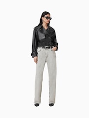 AllSaints Black Hendry Crop Trench Jacket - Image 2 of 9