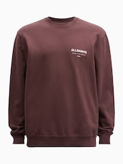 AllSaints Red Underground Crew Jumper - Image 6 of 6