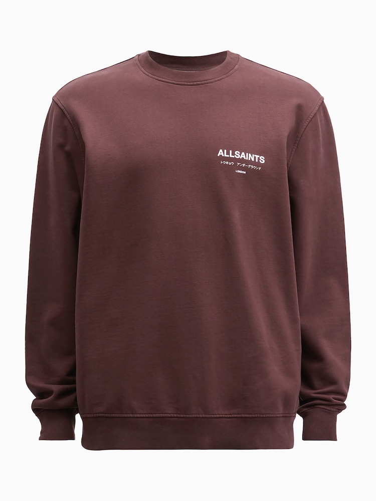AllSaints Red Underground Crew Jumper - Image 6 of 6