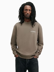 AllSaints Brown Underground Crew Jumper - Image 1 of 6