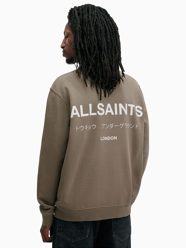 AllSaints Brown Underground Crew Jumper - Image 2 of 6