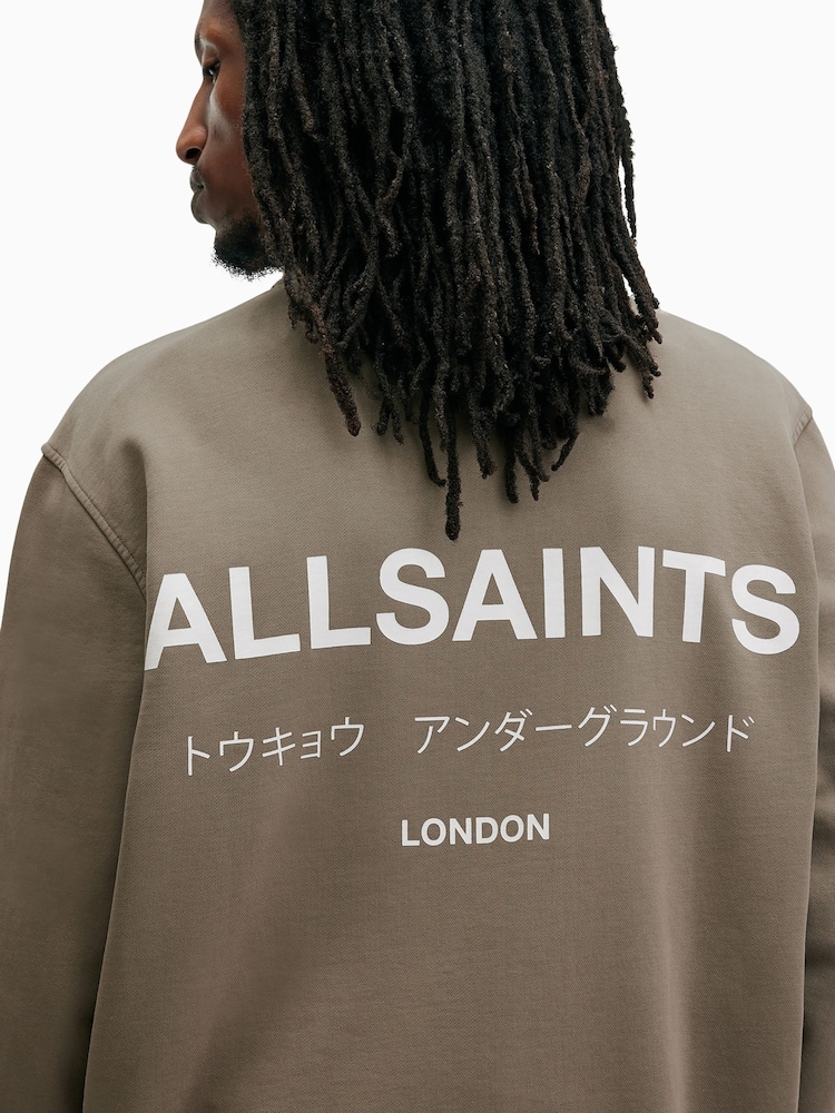 AllSaints Brown Underground Crew Jumper - Image 5 of 6