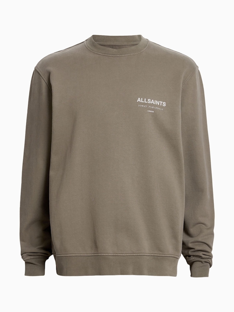 AllSaints Brown Underground Crew Jumper - Image 6 of 6