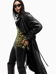 AllSaints Black Hendry Trench Coat - Image 1 of 8