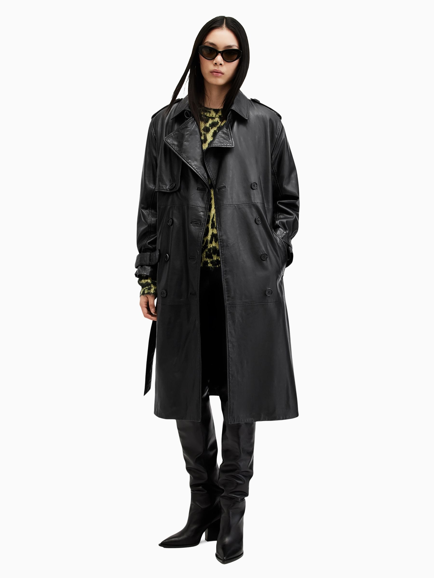 Buy AllSaints Black Hendry Trench Coat from Next USA