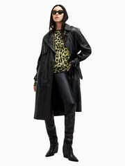 AllSaints Black Hendry Trench Coat - Image 4 of 8