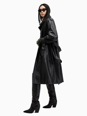 AllSaints Black Hendry Trench Coat - Image 5 of 8