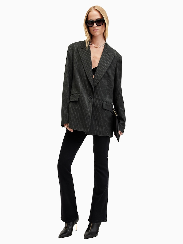 AllSaints Black Dani Sizeme Bootcut Jeans - Image 1 of 9