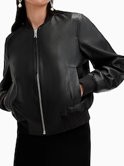 AllSaints Black Orten Bomber Jacket - Image 2 of 7