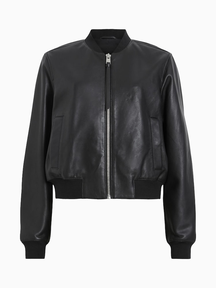 AllSaints Black Orten Bomber Jacket - Image 7 of 7