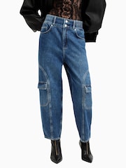 AllSaints Blue 100% Cotton Hailey Mae Jeans - Image 2 of 9