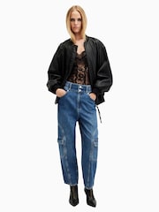AllSaints Blue 100% Cotton Hailey Mae Jeans - Image 7 of 9