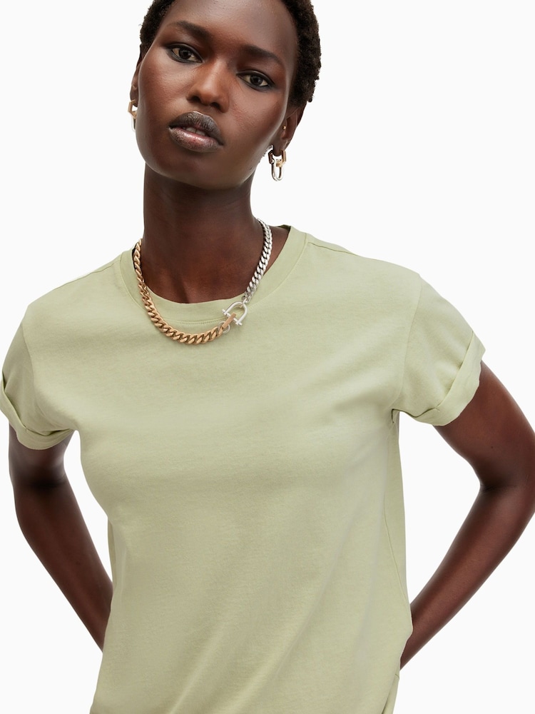 AllSaints Earth Green Anna 100% Organic Cotton T-Shirt - Image 2 of 8