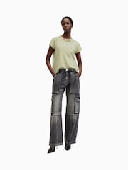 AllSaints Earth Green Anna 100% Organic Cotton T-Shirt - Image 3 of 8