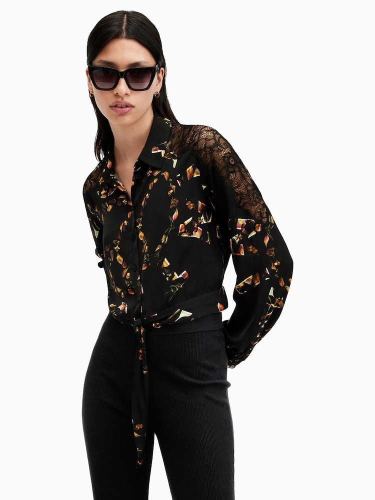 AllSaints Black Len Shirt - Image 1 of 7