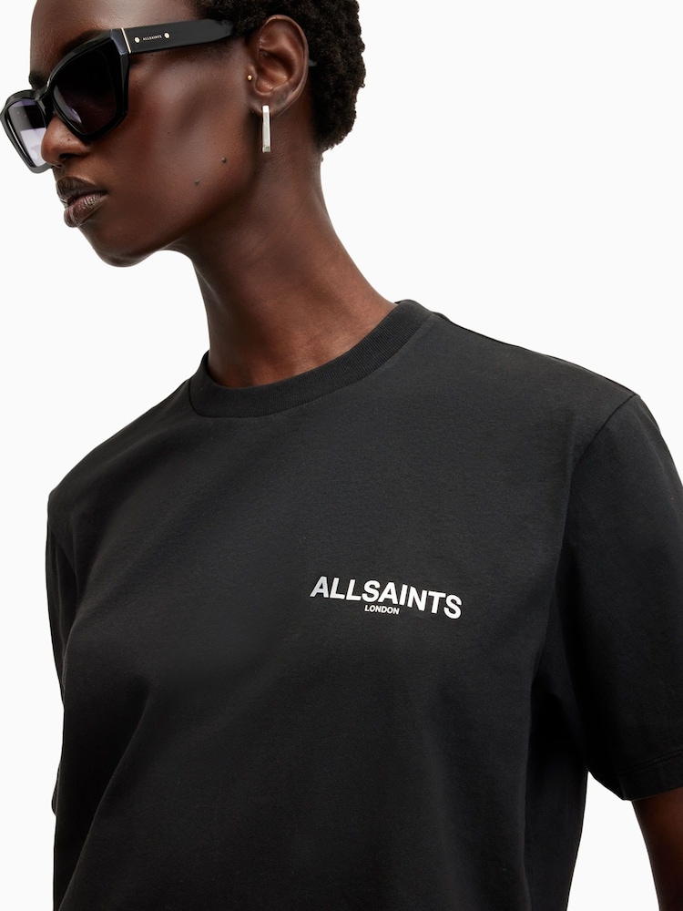 AllSaints Black Fleurir BF T-Shirt - Image 4 of 6