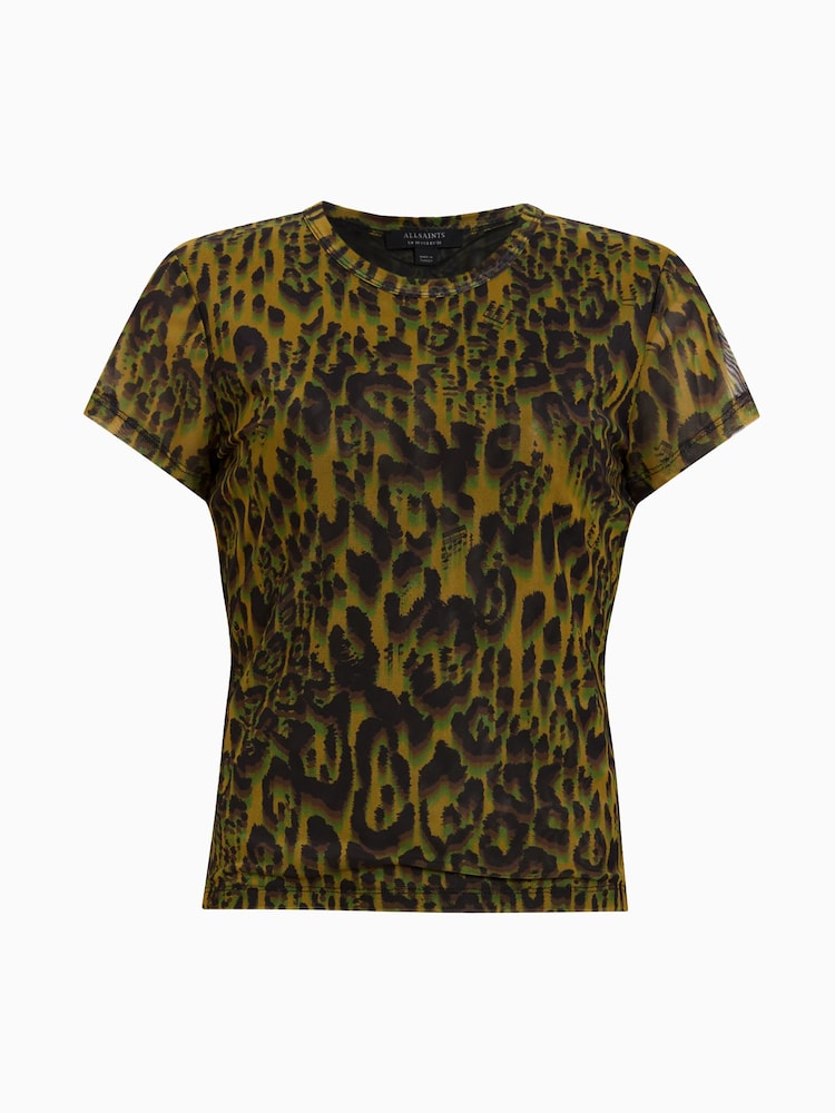 AllSaints Leopard Print Ellie Mesh T-Shirt - Imagen 8 de 8 AllSaints Leopard Print Ellie Mesh T-Shirt - Imagen 8 de 8