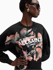 AllSaints Black Fleurir Lila T-Shirt - Image 2 of 7