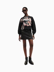 AllSaints Black Fleurir Lila T-Shirt - Image 4 of 7