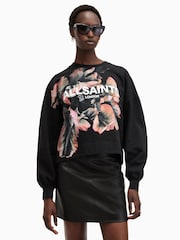 AllSaints Black Fleurir Lila T-Shirt - Image 5 of 7