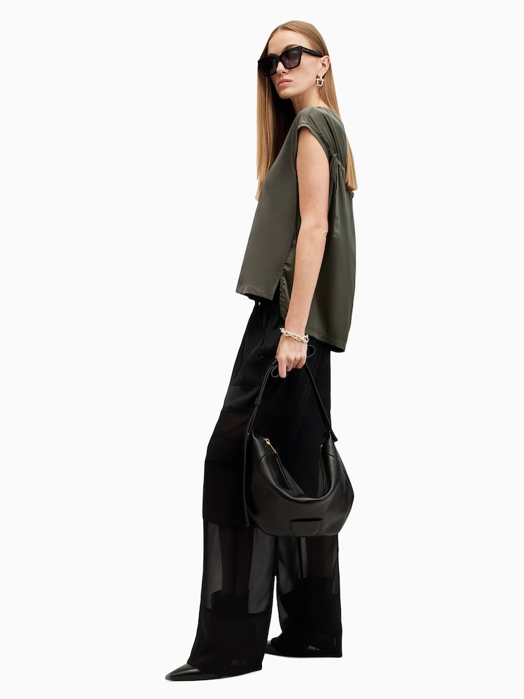 AllSaints Green Kalma Top - Image 6 of 8