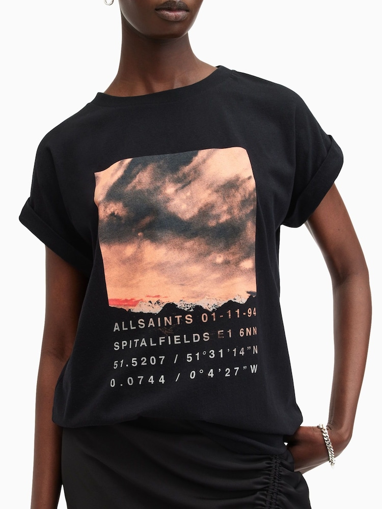 AllSaints Black Boy Liberte Imo T-Shirt - Image 2 of 7