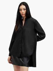 AllSaints Black Percy Shirt - Image 4 of 7