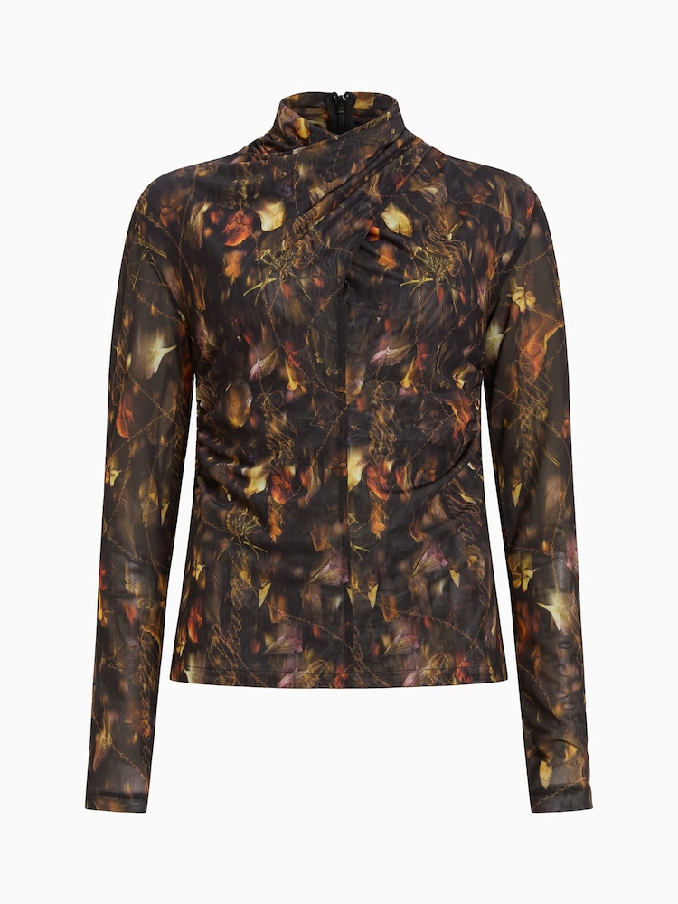 AllSaints Brown Tia Mesh Top - Image 7 of 7 AllSaints Brown Tia Mesh Top - Image 7 of 7