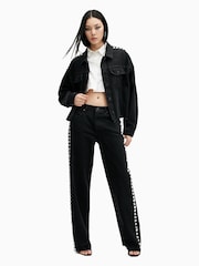 AllSaints Black Piper Stud Shacket - Image 5 of 7