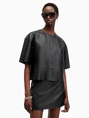 AllSaints Black Renai T-Shirt - Image 1 of 5