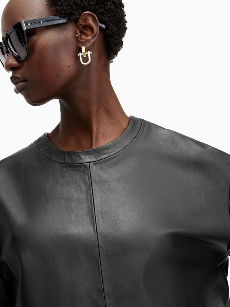 AllSaints Black Renai T-Shirt - Image 2 of 5 AllSaints Black Renai T-Shirt - Image 2 of 5