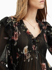 AllSaints Black Ryna Top - Image 3 of 10